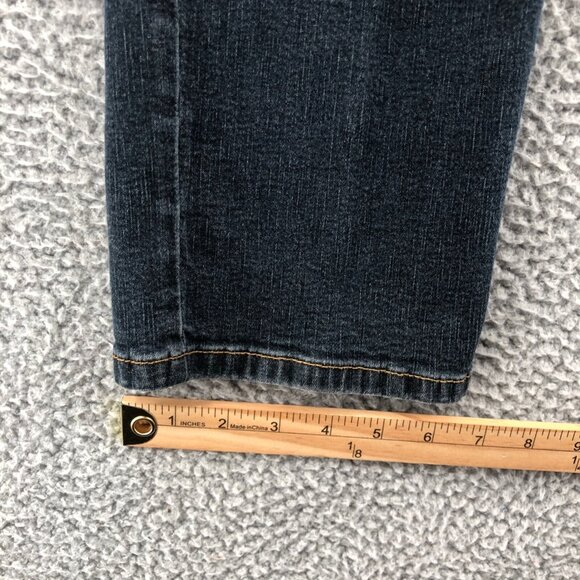 Chicos Jeans Womens 1 US 8 Blue Dark Wash Denim Stretch Mid Rise Tapered Slim - Picture 10 of 11